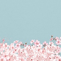 Japanese cherry blossom background, pink flowers illustration