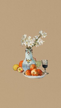 Fruit still life phone wallpaper collage. Remixed by rawpixel.