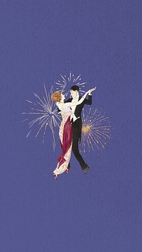 Vintage couple dancing phone wallpaper collage. Remixed by rawpixel.