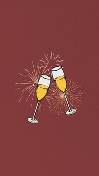 Champagne glass fireworks phone wallpaper collage. Remixed by rawpixel.