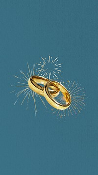 Wedding rings firework phone wallpaper collage