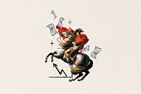 Napoleon throwing money, business investor collage. Remixed by rawpixel.