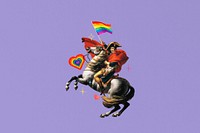 Napoleon holding pride flag, LGBT. Remixed by rawpixel.