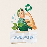 Save water word collage art. Remixed by rawpixel.