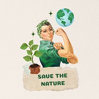 Save the nature word collage art. Remixed by rawpixel.