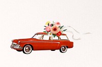 Wedding getaway car, flower bouquet remix