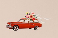 Wedding getaway car, flower bouquet remix