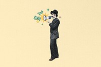 Investor finding, man holding megaphone, finance. Remixed by rawpixel.