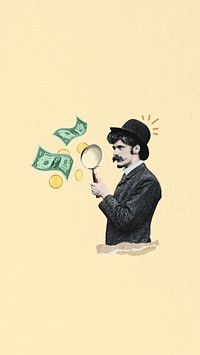Businessman seeking investor iPhone wallpaper collage. Remixed by rawpixel.