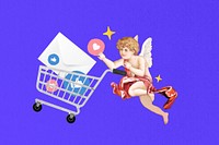 Social media reactions, vintage cupid. Remixed by rawpixel.