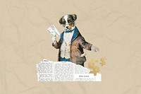 Business investor, dog holding money collage. Remixed by rawpixel.