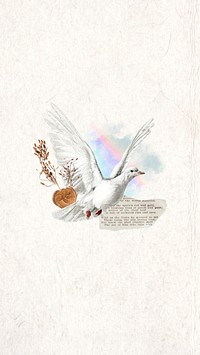 Aesthetic flying dove phone wallpaper collage. Remixed by rawpixel.