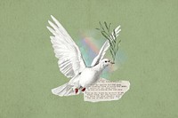 Vintage flying dove, floral aesthetic. Remixed by rawpixel.