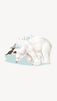 Polar bear phone wallpaper, environment collage