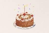 Vintage birthday cake, celebration. Remixed by rawpixel.