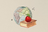 History education, apple on stacked books. Remixed by rawpixel.