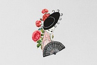 Victorian woman, roses flower. Remixed by rawpixel.