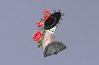Victorian woman, roses flower. Remixed by rawpixel.