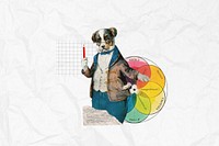 Science education, dog teacher collage. Remixed by rawpixel.