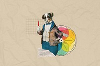 Science education, dog teacher collage. Remixed by rawpixel.