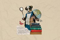 History education, dog teacher collage. Remixed by rawpixel.