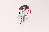 Woman in sunhat, vintage fashion illustration. Remixed by rawpixel.