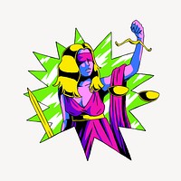 Neon law god illustration, isolated design