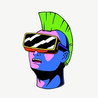 Punk rock virtual reality psd element