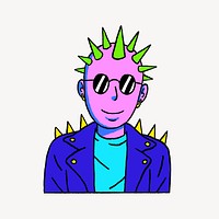 Neon punk character element vector