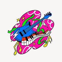 Neon musical instruments element vector