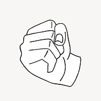 White clenched fist illustration, isolated design