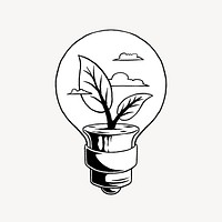 White eco light bulb illustration, isolated design