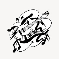 Guitar & keyboard illustration element vector