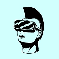 Punk smart glasses metaverse vector