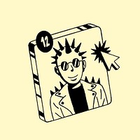 Yellow punk avatar element vector