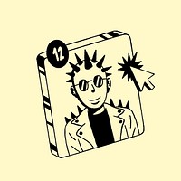 Yellow punk avatar illustration, isolated design