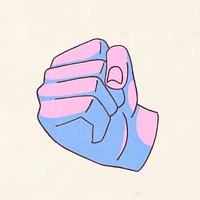 Pink hand fist element vector