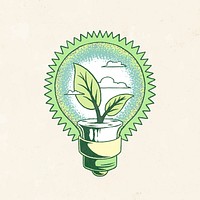 Retro green energy element vector