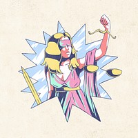 Retro law god illustration, isolated design