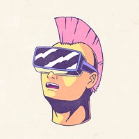 Punk VR technology illustration vector