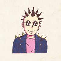 Punk rock character illustration, isolated design