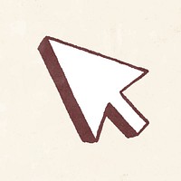 Brown cursor arrow element vector