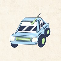 Retro car business illustration, isolated design