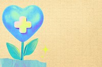 Healthcare collage remix background, gradient blue heart