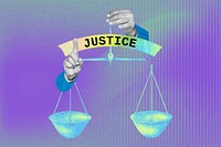 Scales of justice collage remix design