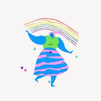 Happy woman, colorful character