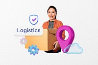 Logistics word, shipping & delivery remix