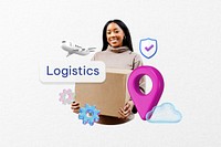 Logistics word, shipping & delivery remix