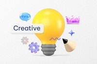 Creative word, 3D light bulb remix