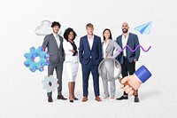 Diverse business people, teamwork remix